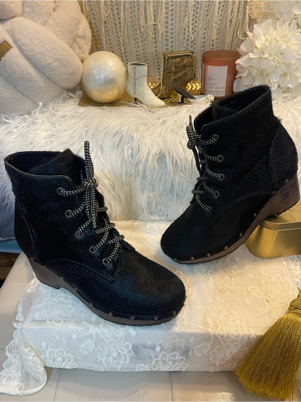 Opening Ceremony Relatively Rare/HTF Joelle Studded Pony Hair Clog Boot MSRP$555